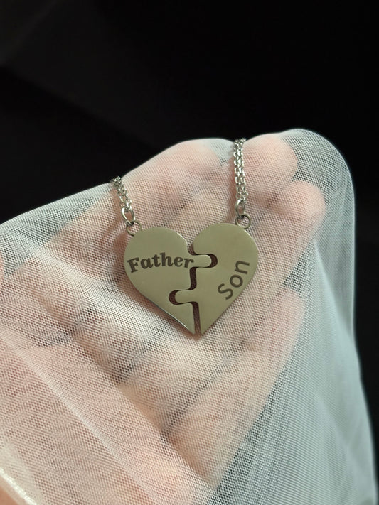 Father & Son Heart Matching Necklace