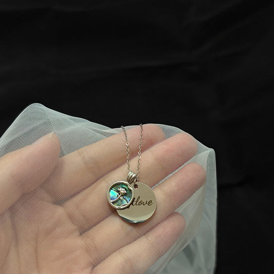 Iridescent Floral Pendant Necklace Customizable Giftlove