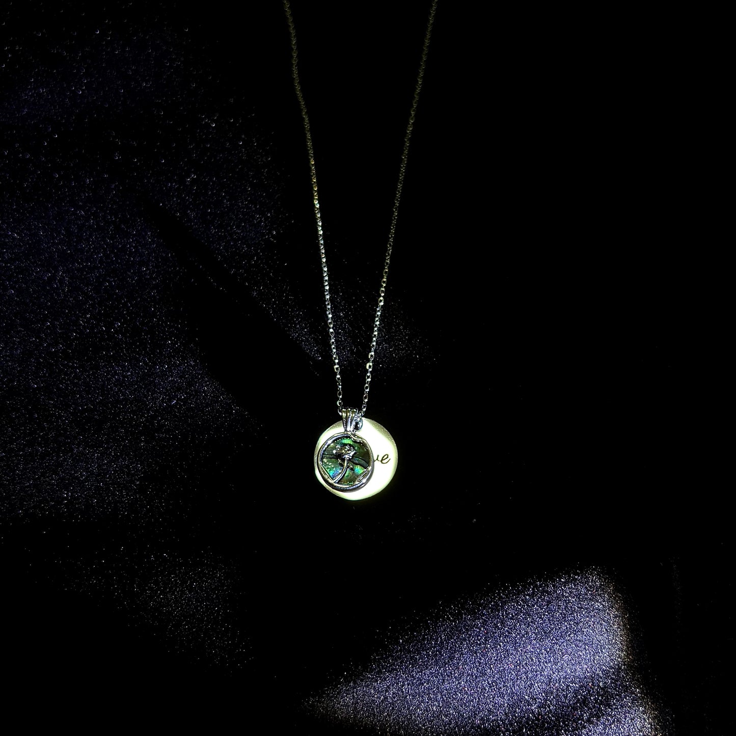 Iridescent Floral Pendant Necklace Customizable Giftlove