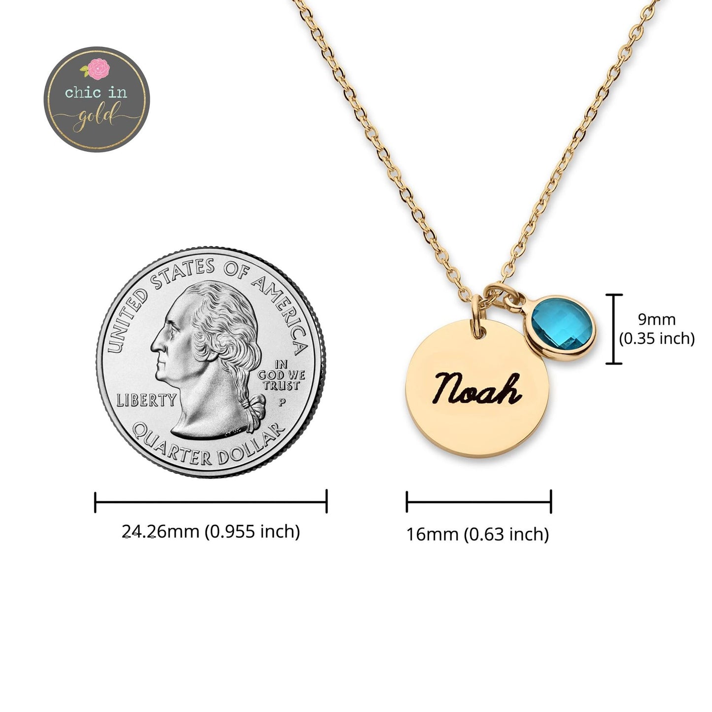 Birthstone Personalized Name Necklace - Giftlove