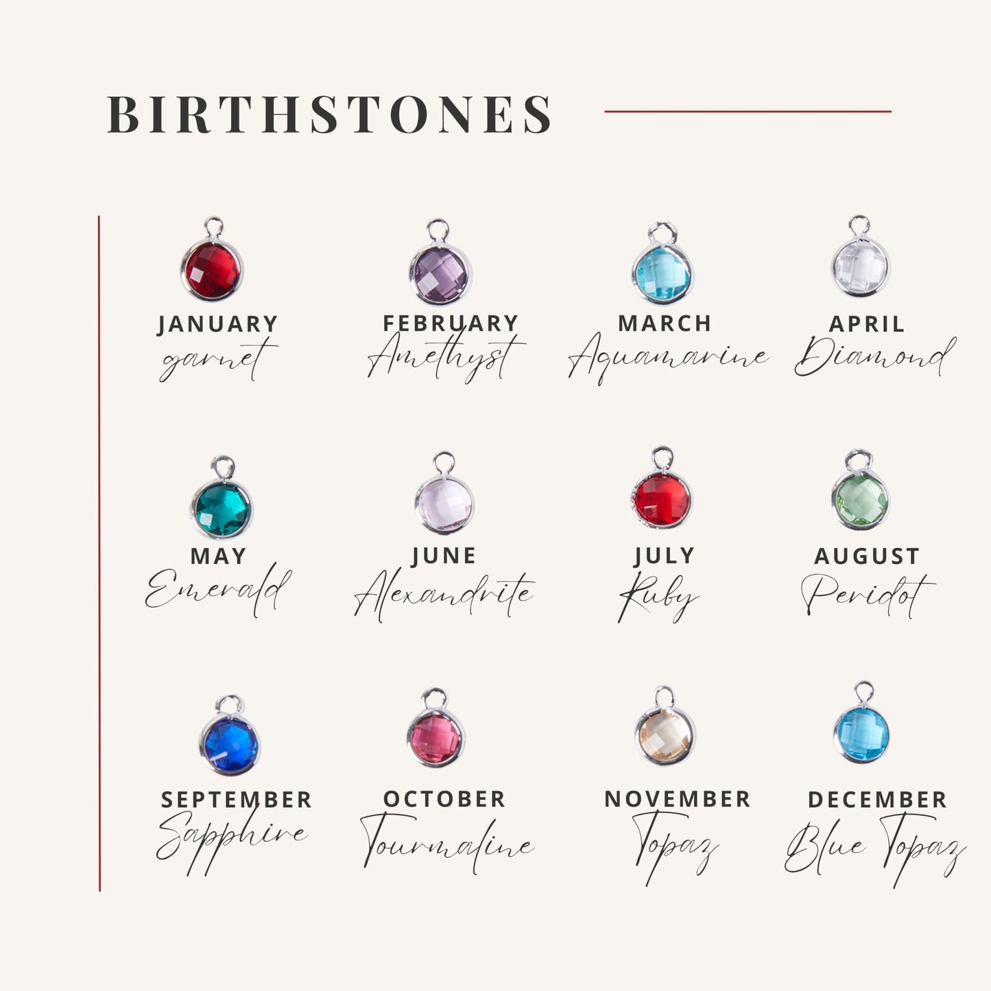 Birthstone Personalized Name Necklace - Giftlove
