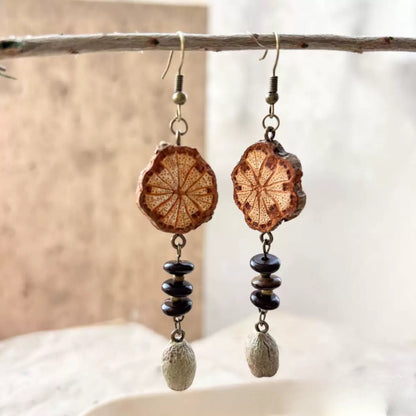 Handcrafted Blood Vine Botanical Drop Earrings