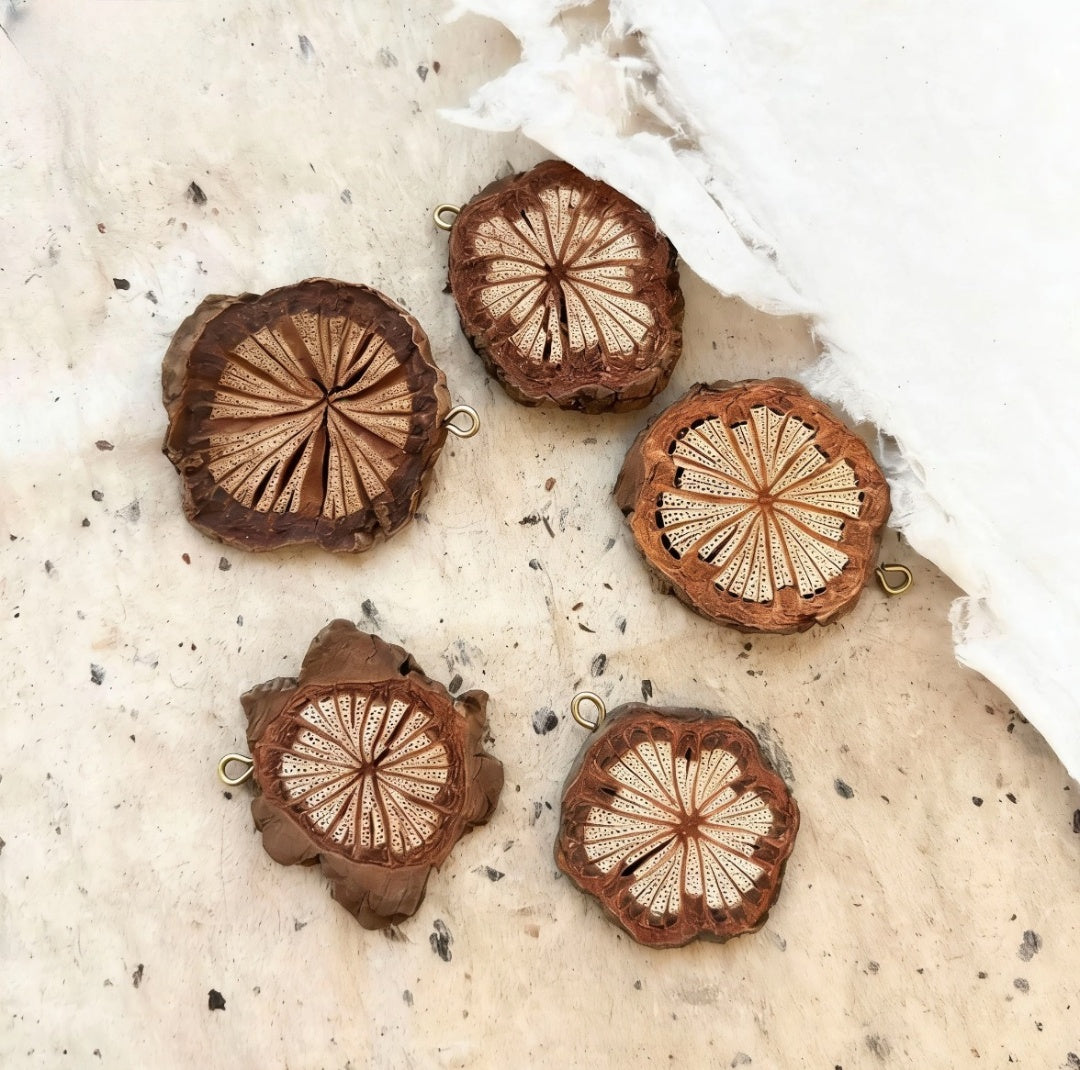 Handcrafted Blood Vine Botanical Drop Earrings