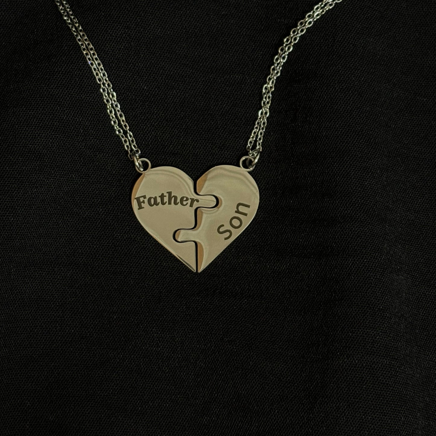 Father & Son Heart Matching Necklace