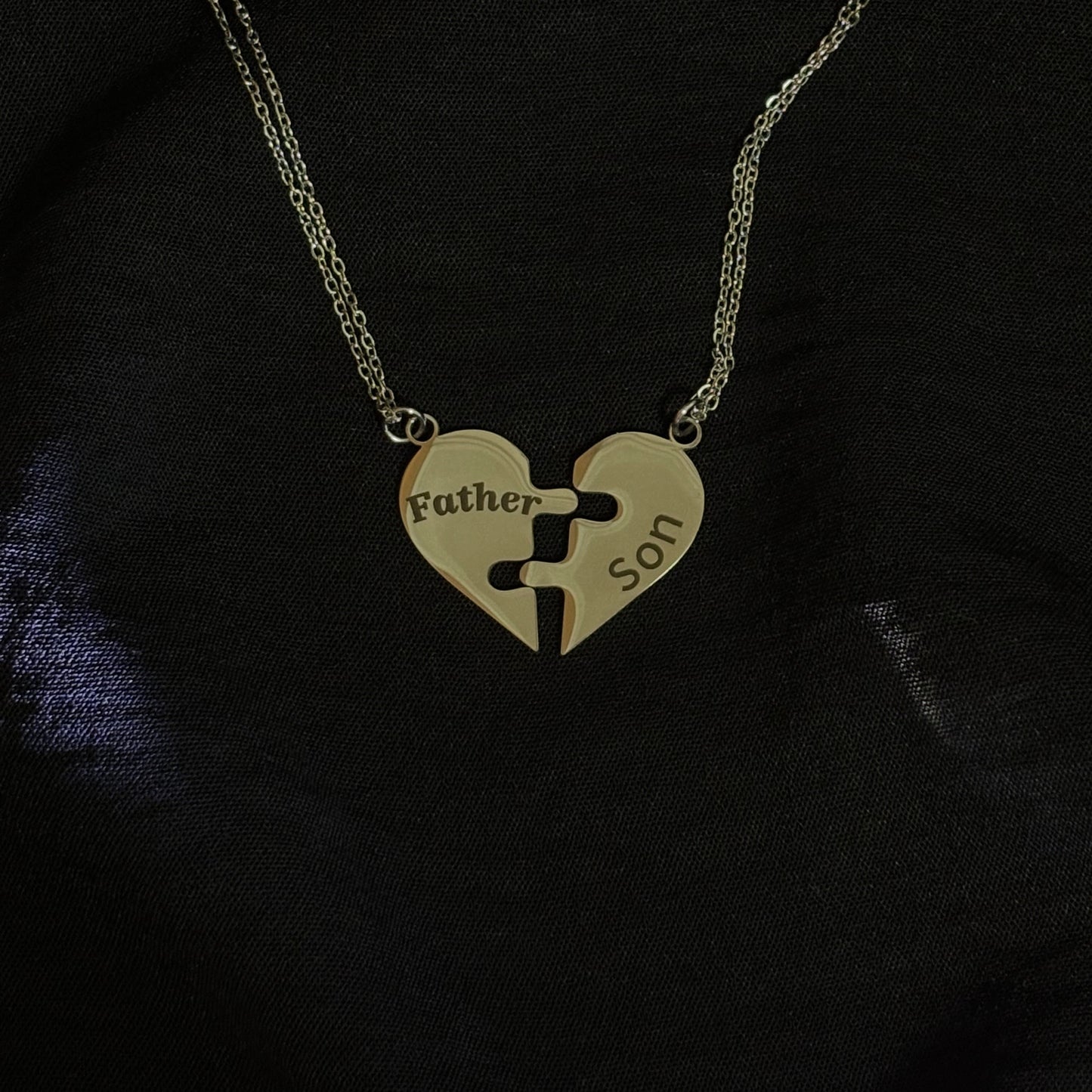 Father & Son Heart Matching Necklace