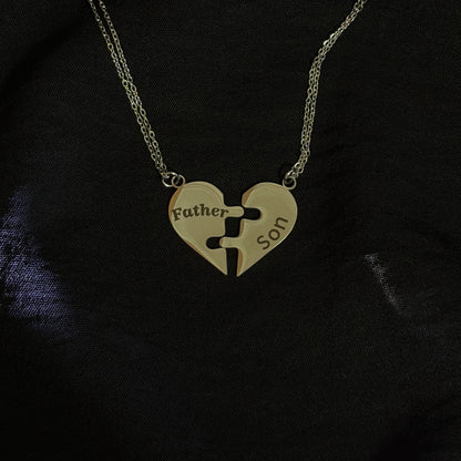 Father & Son Heart Matching Necklace