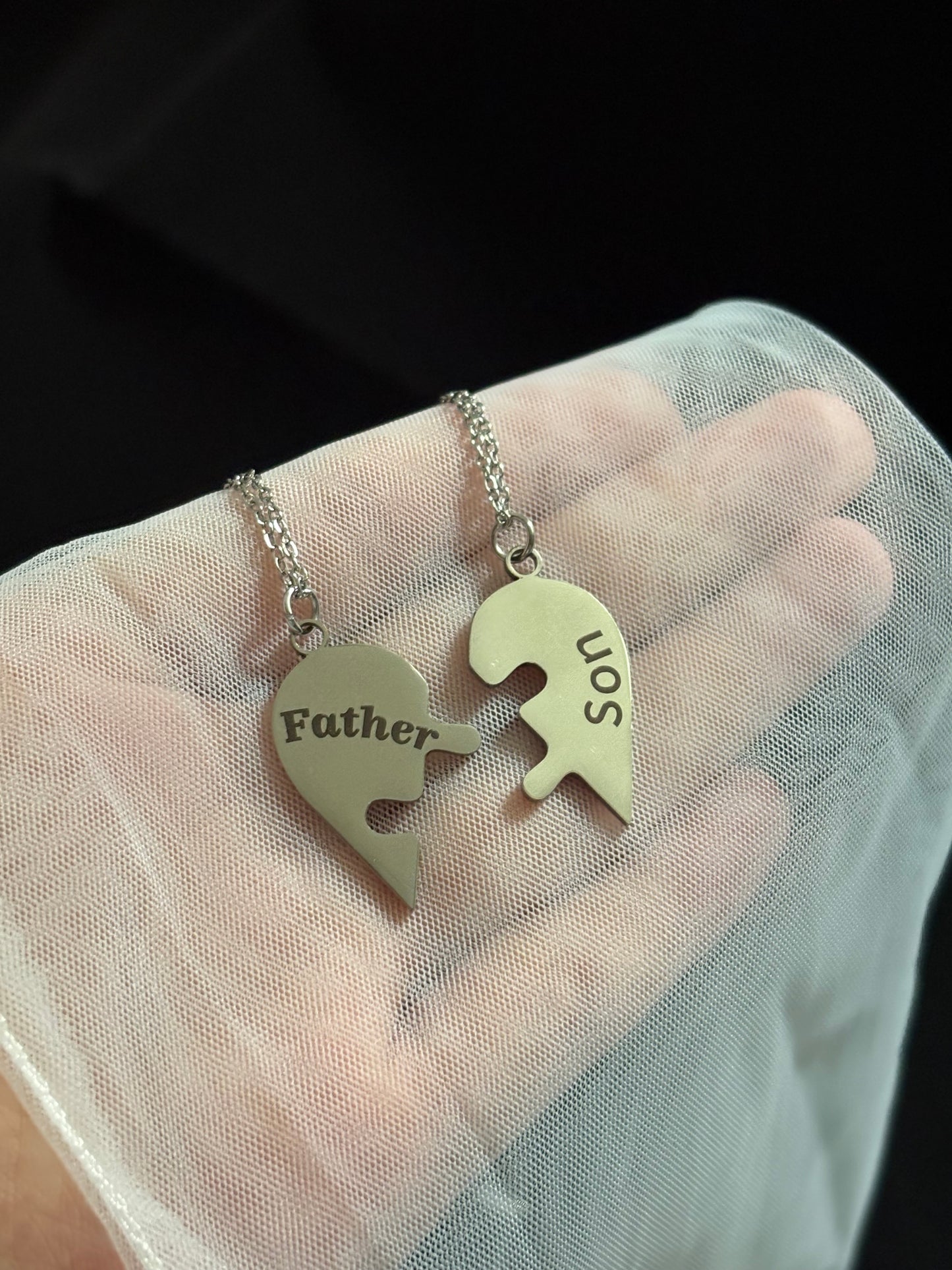 Father & Son Heart Matching Necklace