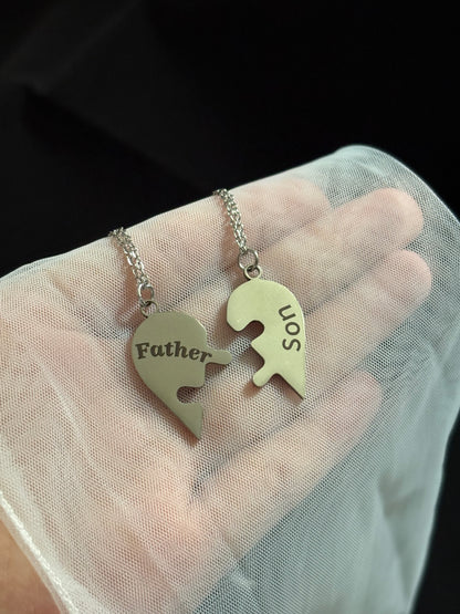 Father & Son Heart Matching Necklace