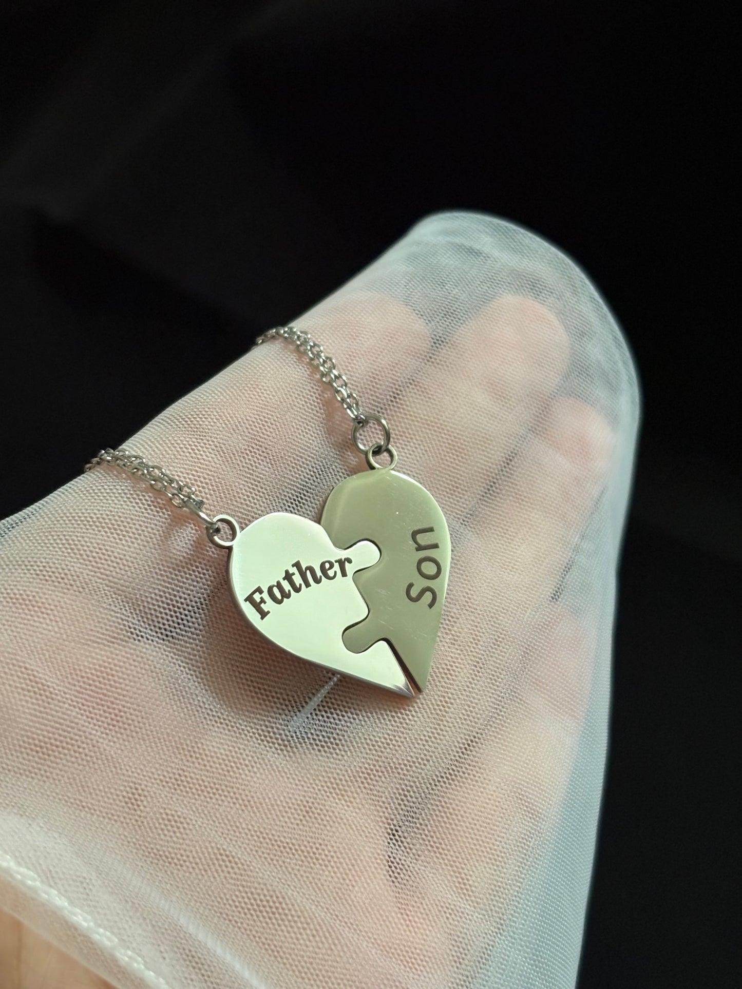 Father & Son Heart Matching Necklace
