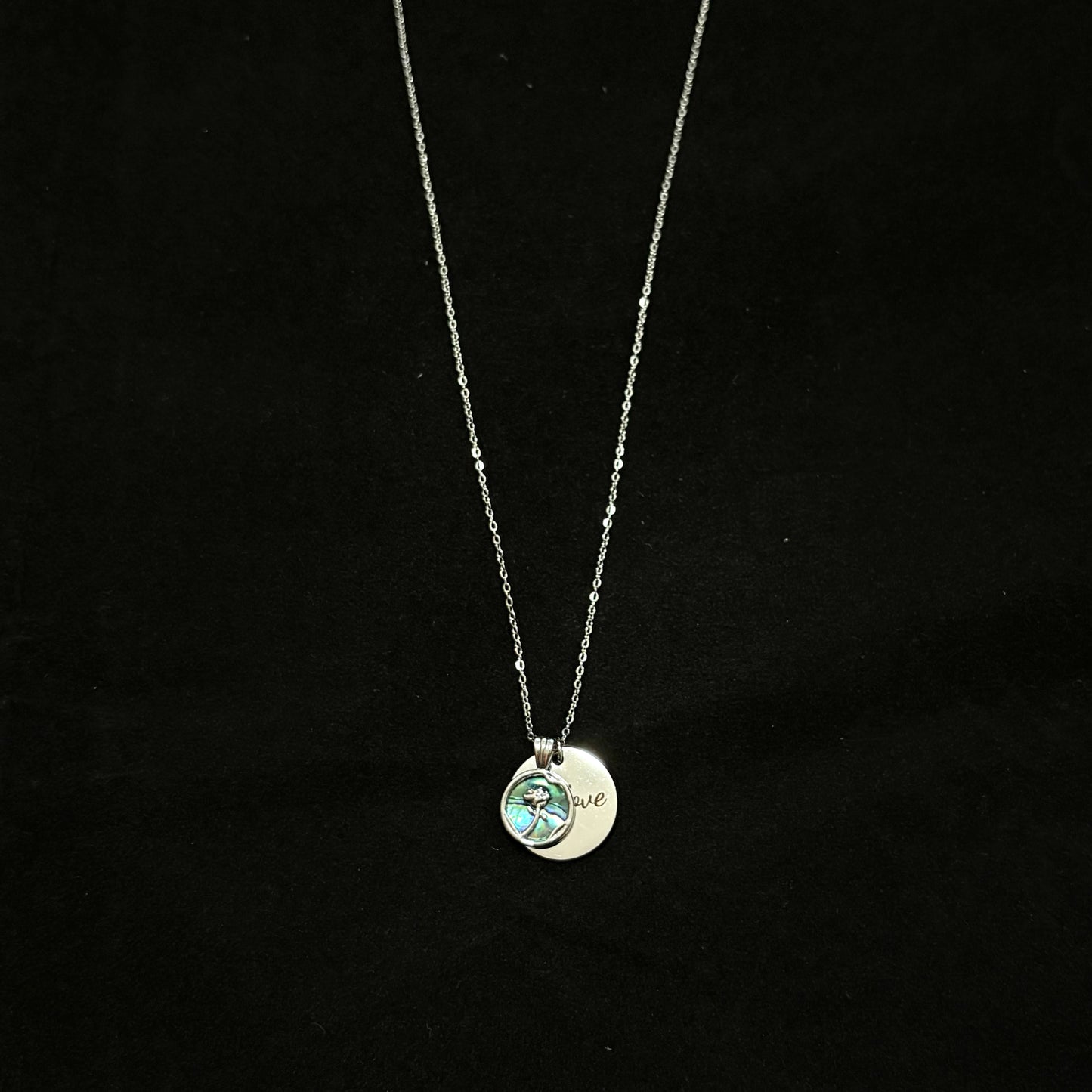 Iridescent Floral Pendant Necklace Customizable Giftlove