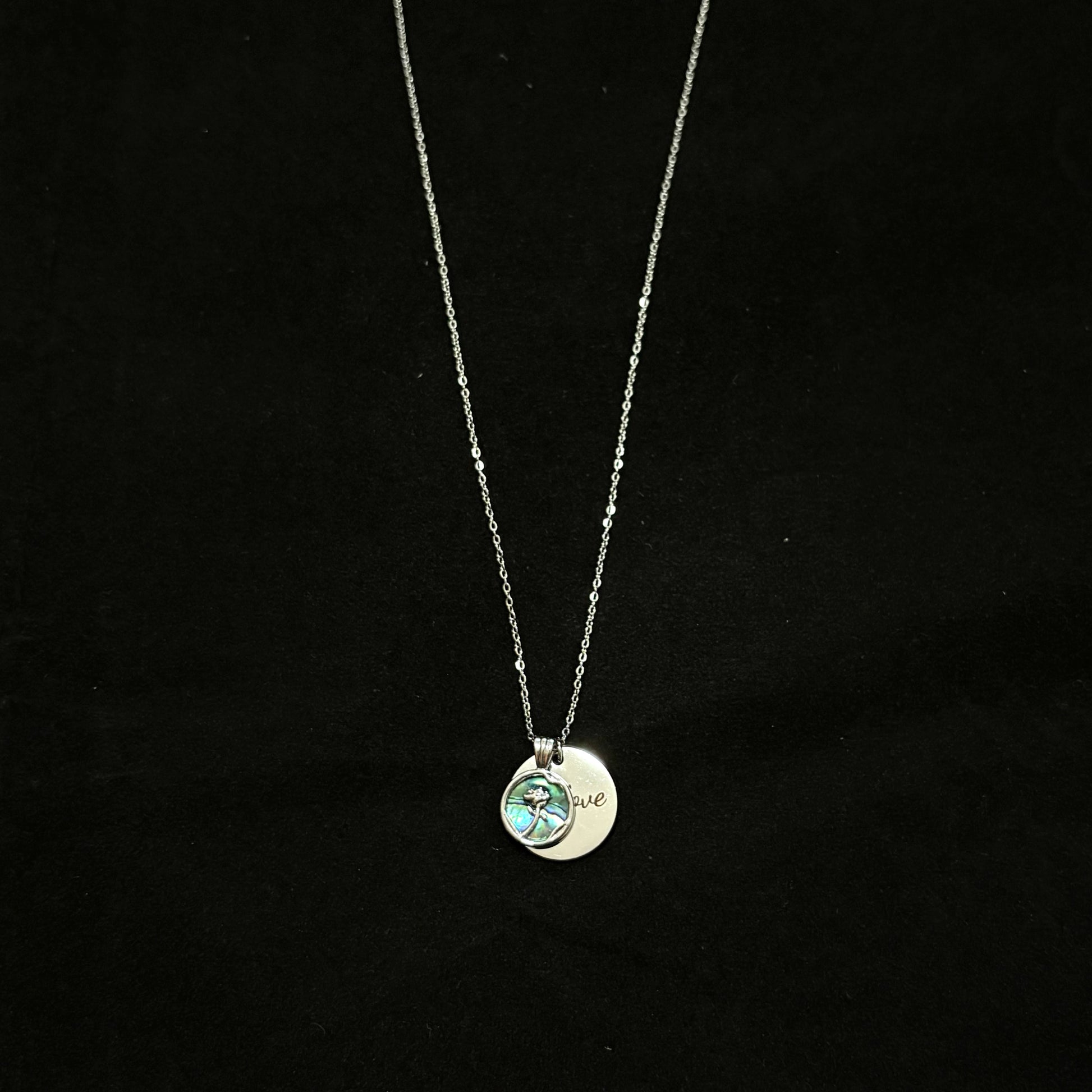 Iridescent Floral Pendant Necklace Customizable Giftlove