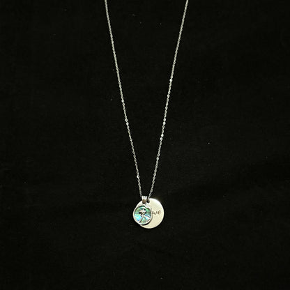 Iridescent Floral Pendant Necklace Customizable Giftlove